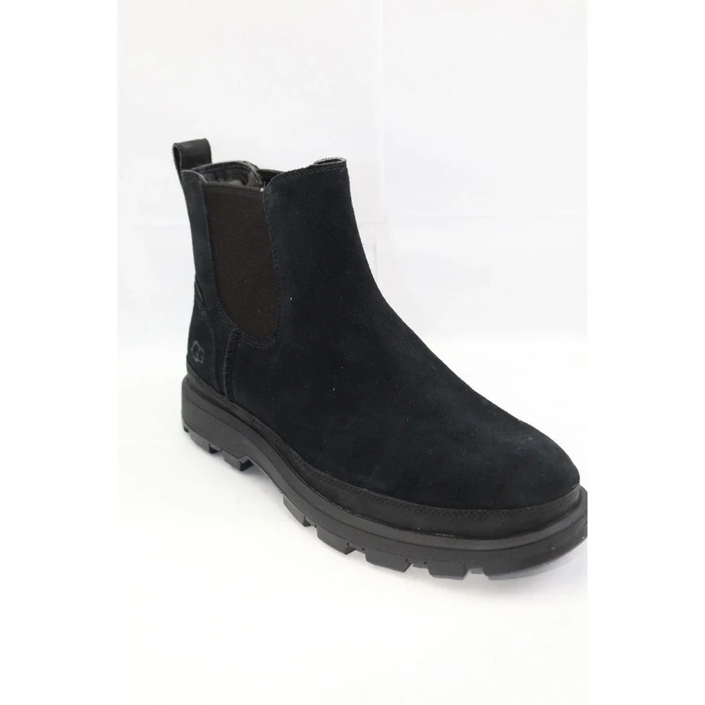 UGG CHELSEA MEN BOOTS LEATHER Black Size 7 / UK 6 / EU 40 / JP 25